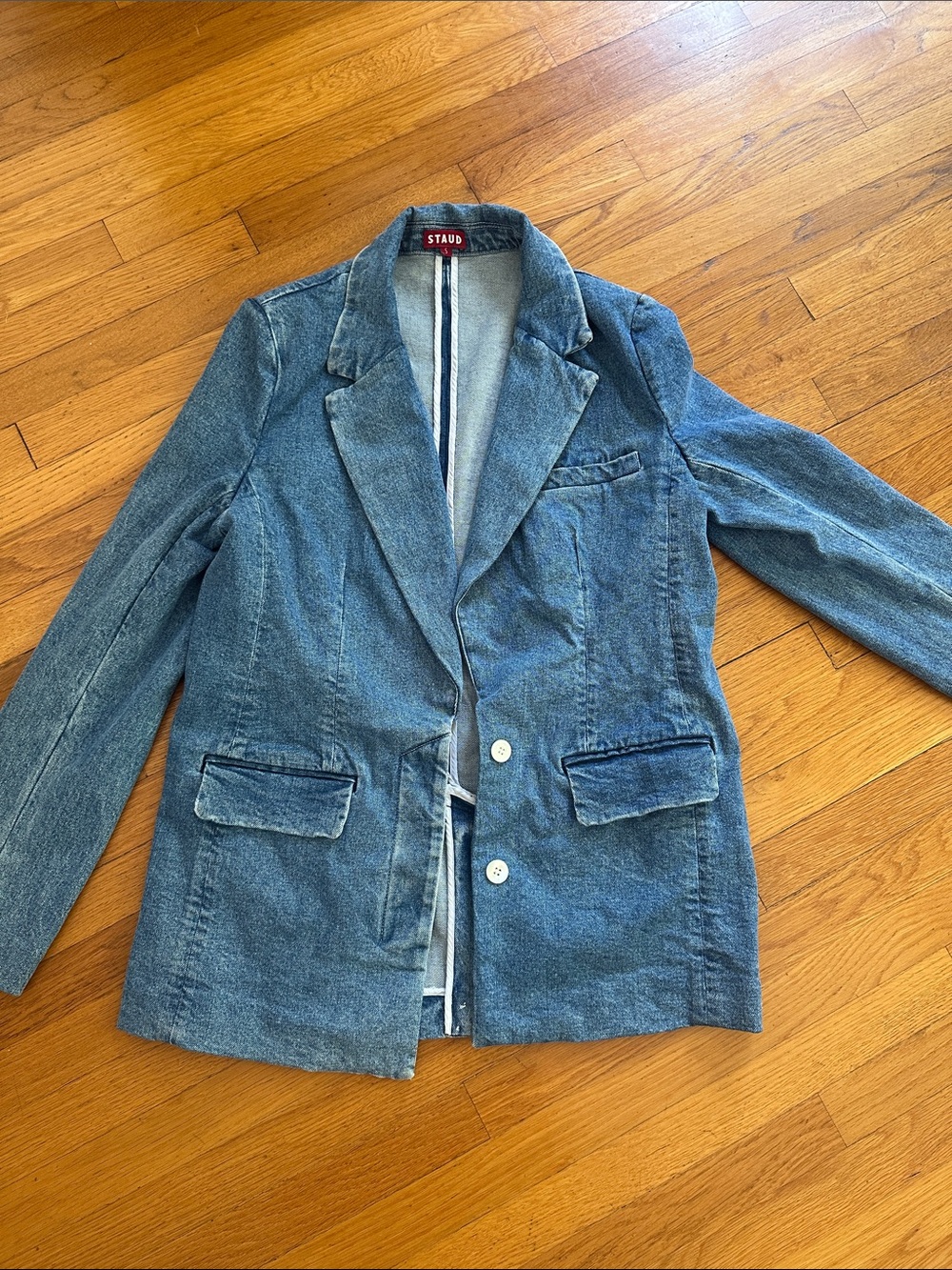 STAUD Denim Blazer